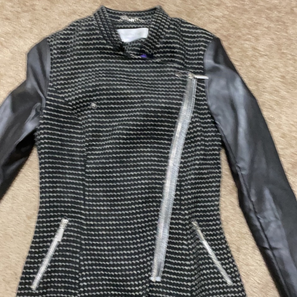 New Anthropologie Boutique Patricia Luca Milano Black Dressy Jacket Leather Xs View 5